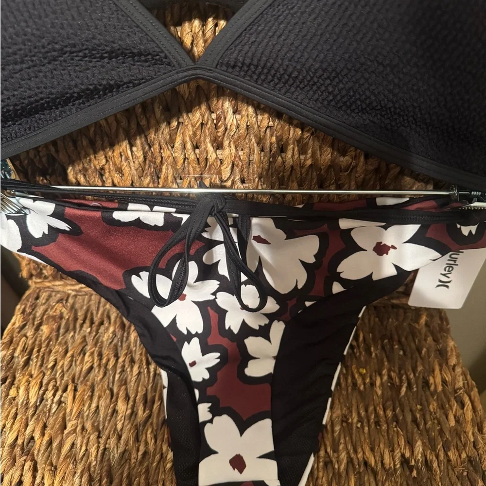 Abercrombie & Fitch and Hurley Black ,White & Brown 2 pc bikini set